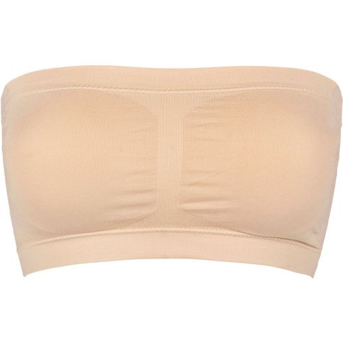 Women's 1 Pack Bare Essentials Bandeau Bra Underwear Rose Beige UK 14-16 - Ambra - Modalova