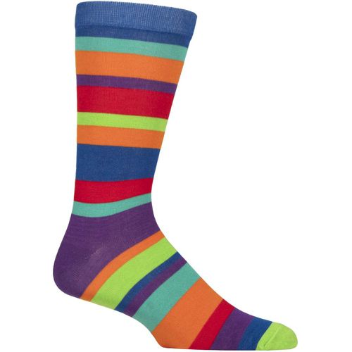 Mens and Women's 1 Pair Shared Earth Fair Trade Bright Stripes Bamboo Socks Bright Stripes UK 3-7 - SockShop - Modalova