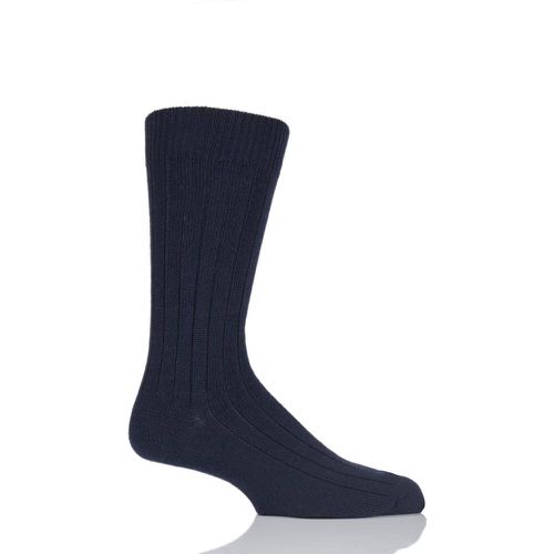Pair Navy Merino Wool Ribbed Leisure Socks Men's 7.5-9.5 Mens - Pantherella - Modalova