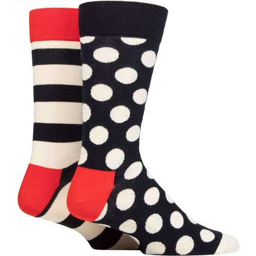 Mens and Ladies 2 Pair Classic Big Dot and Striped Socks Multi 7.5-11.5 Unisex - Happy Socks - Modalova