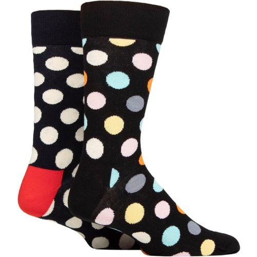 Mens and Ladies 2 Pair Classic Big Dot and Striped Socks 7.5-11.5 Unisex - Happy Socks - Modalova