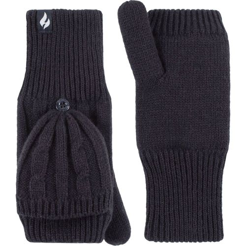 Women's 1 Pair SOCKSHOP Ash Cable Knit Converter Mittens Navy One Size - Heat Holders - Modalova