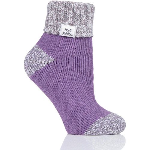 Pair Lilac Sleep Rib Turn Over Cuff Socks Ladies 4-8 Ladies - Heat Holders - Modalova