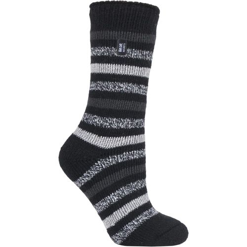 Women's 1 Pair SOCKSHOP 2.3 TOG Patterned Thermal Socks Rosewood Stripe 4-8 Ladies - Heat Holders - Modalova