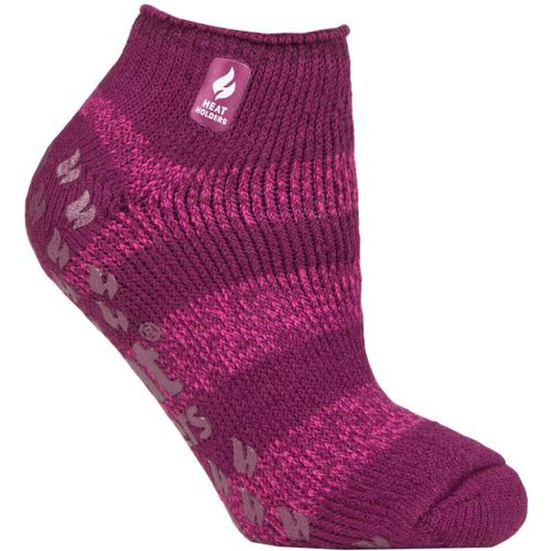 Women's 1 Pair SOCKSHOP 2.3 TOG Patterned and Striped Ankle Slipper Socks Valencia Deep Fuchsia / Berry 4-8 Ladies - Heat Holders - Modalova