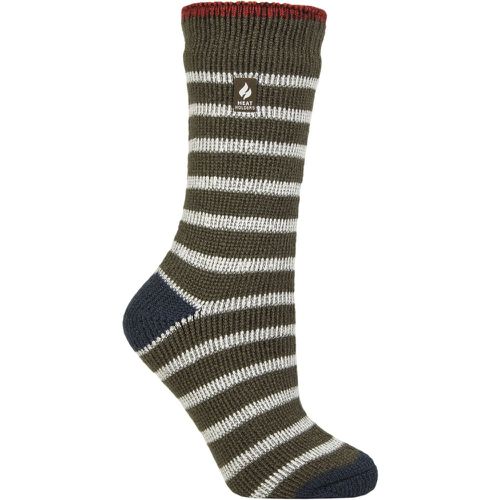 Women's 1 Pair SOCKSHOP 2.3 TOG Patterned Thermal Socks Amara Olive / Blue Sapphire 4-8 - Heat Holders - Modalova