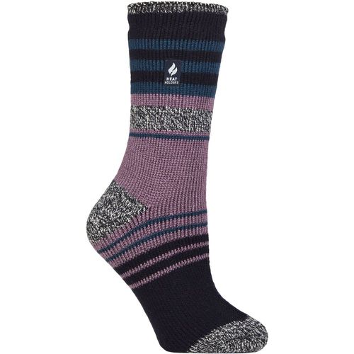 Women's 1 Pair SOCKSHOP 2.3 TOG Patterned Thermal Socks Cherith Navy / Dark Teal 4-8 - Heat Holders - Modalova