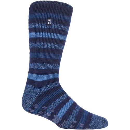 Mens 1 Pair SOCKSHOP 2.3 TOG Plain and Patterned Slipper Socks Stripe Navy / Denim 6-11 Mens - Heat Holders - Modalova