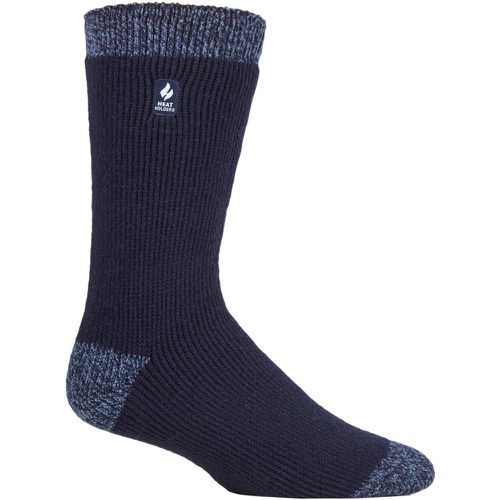 Mens 1 Pair SOCKSHOP 2.3 TOG Patterned and Plain Thermal Socks Berlin Heel & Toe Navy 6-11 Mens - Heat Holders - Modalova