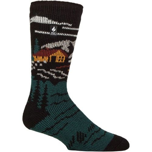 Mens 1 Pair Heat Holders 2.3 TOG Patterned and Plain Thermal Socks Cabin 6-11 - SockShop - Modalova