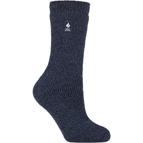 Women's 1 Pair SOCKSHOP 2.9 TOG Merino Wool Socks Navy Teal Twist 4-8 - Heat Holders - Modalova