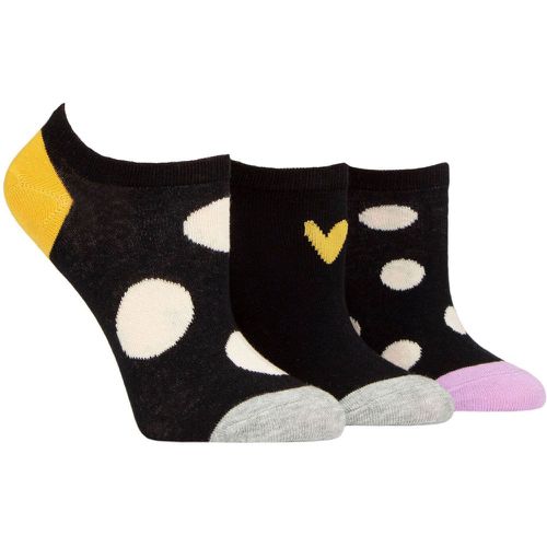 Women's 3 Pair Patterned Cotton Trainer Socks Spots 4-8 Ladies - Caroline Gardner - Modalova