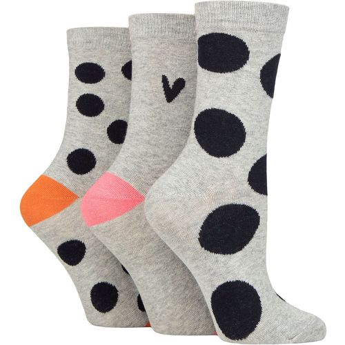 Women's 3 Pair Patterned Cotton Socks Spots 4-8 Ladies - Caroline Gardner - Modalova