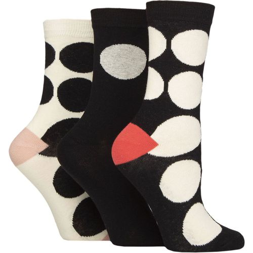 Ladies 3 Pair Caroline Gardner Patterned Cotton Socks Large Spots 4-8 - SockShop - Modalova