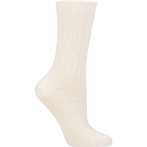 Ladies 1 Pair Cashmere Cable Socks One Size - Charnos - Modalova