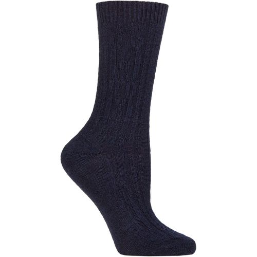 Ladies 1 Pair Cashmere Cable Socks Navy One Size - Charnos - Modalova
