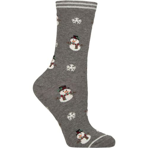 Women's 1 Pair Charnos Christmas Design Cotton Socks Snowman One Size - SockShop - Modalova