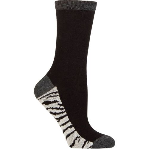 Ladies 1 Pair Bamboo Zebra Footbed Socks One Size - Charnos - Modalova