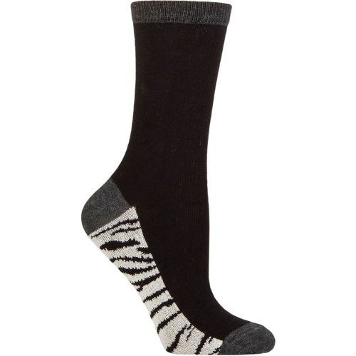 Women's 1 Pair Bamboo Zebra Footbed Socks One Size - Charnos - Modalova