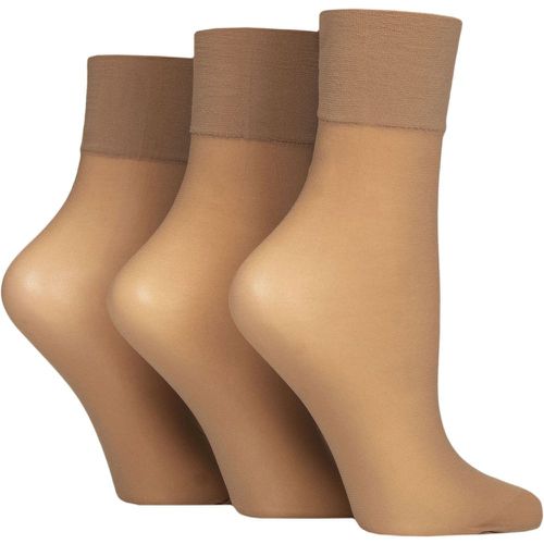 Ladies 3 Pair Charnos 15 Denier Sheer Ankle Highs Sherry One Size - SockShop - Modalova