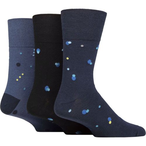 Mens 3 Pair Argyle Patterned and Striped Socks Cosmic Pulse 6-11 - Gentle Grip - Modalova