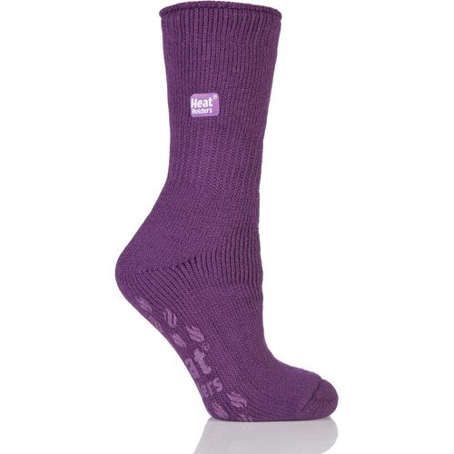 Women's 1 Pair SOCKSHOP 2.3 TOG Plain Thermal Slipper Socks Violet - Heat Holders - Modalova