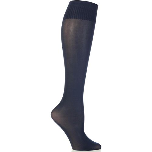 Pair Navy Laura Microfibre Knee Highs Ladies One Size - Trasparenze - Modalova