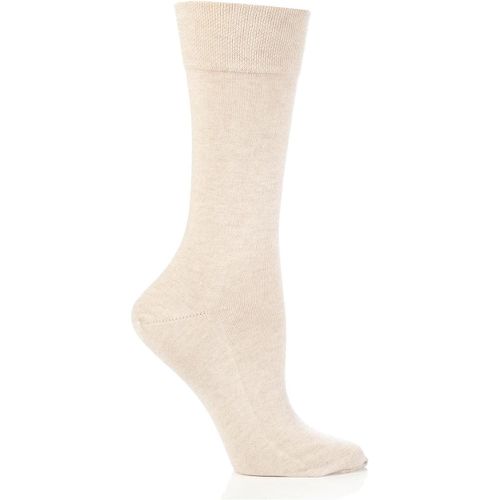 Pair Sand Melange Sensitive London Left And Right Comfort Cuff Cotton Socks Ladies 2.5-5 Ladies - Falke - Modalova