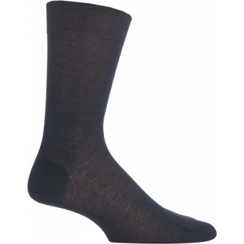 Pair Navy Plain 100% Cotton Lisle Socks Men's 8-8.5 Mens - Pantherella - Modalova