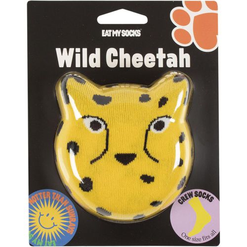 Pair Wild Cheetah Cotton Socks Cheetah One Size - EAT MY SOCKS - Modalova