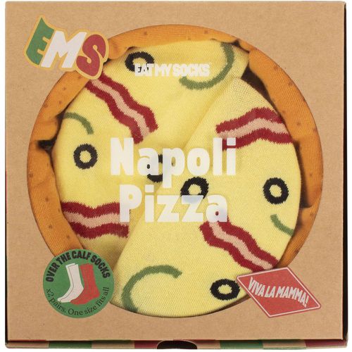 EAT MY SOCKS 2 Pair Full Napoli Pizza Cotton Socks Pizza One Size - SockShop - Modalova