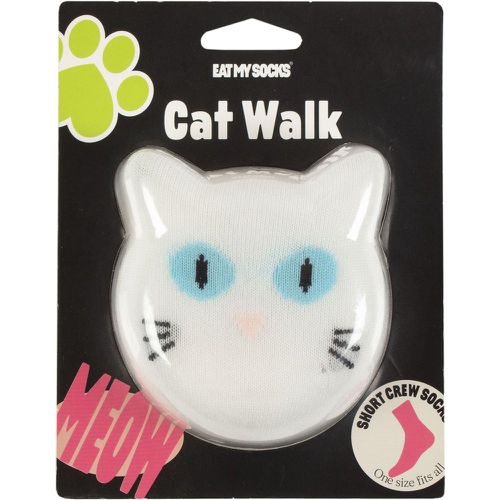 Pair Cat Walk Socks White Cat One Size - EAT MY SOCKS - Modalova