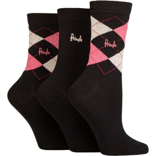 Pair / Pinks Louise Argyle Cotton Socks Ladies 4-8 Ladies - Pringle - Modalova