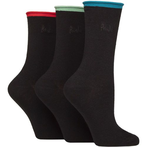 Women's 3 Pair Pringle Rebecca Contrast Roll Top Socks Teal / Sage / Red 4-8 Women's - SockShop - Modalova