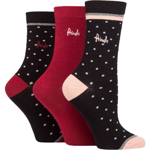 Ladies 3 Pair Patterned Cotton and Recycled Polyester Socks Small Polka Dot 4-8 Ladies - Pringle - Modalova