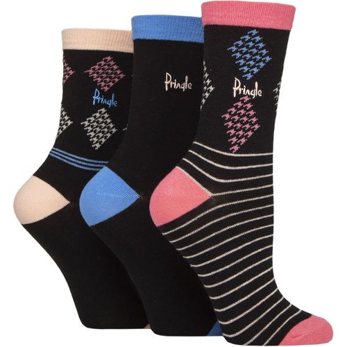 Women's 3 Pair Pringle Patterned Cotton and Recycled Polyester Socks Diamond / Stripe 4-8 Women's - SockShop - Modalova