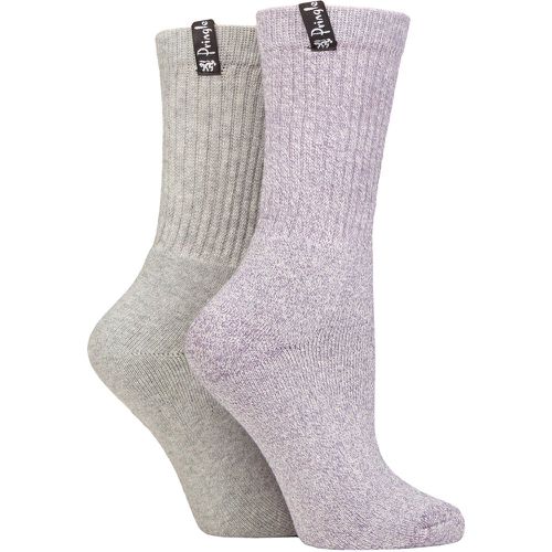 Ladies 2 Pair Cushioned Cotton Boot Socks Light Grey / Lilac UK 4-8 - Pringle - Modalova