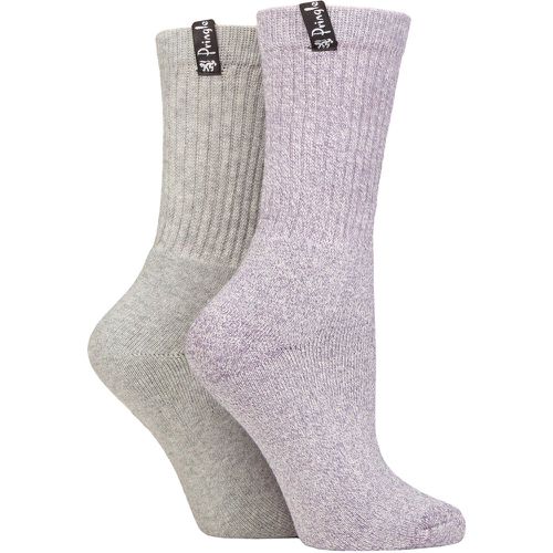 Women's 2 Pair Cushioned Cotton Boot Socks Light Grey / Lilac UK 4-8 - Pringle - Modalova