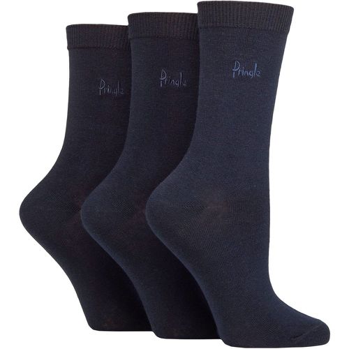 Ladies 3 Pair Patterned Cotton and Recycled Polyester Socks Navy 4-8 Ladies - Pringle - Modalova
