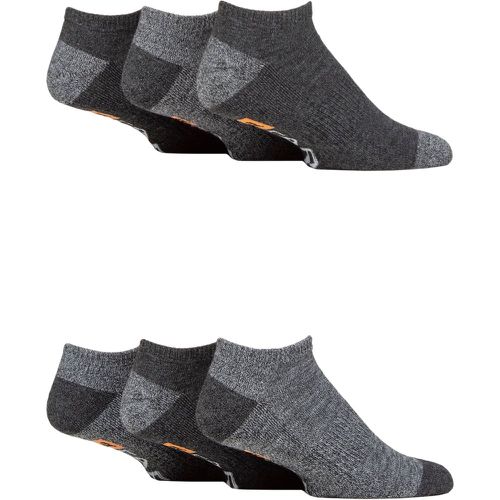 Mens 6 Pair Plain, Patterned and Striped Trainer Socks Heel & Toe Black / Charcoal 6-11 - Farah - Modalova