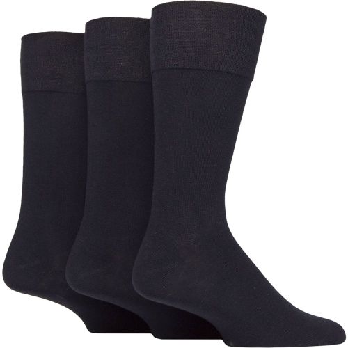 Mens 3 Pair Glenmuir Dunvegan Comfort Cuff Plain Cotton Socks Navy 7-11 Mens - SockShop - Modalova