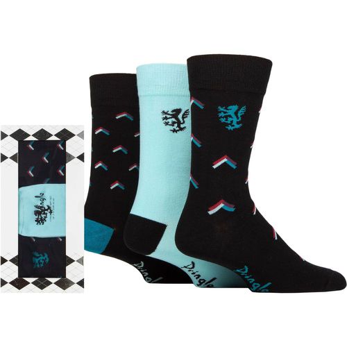 Mens 3 Pair Argyle Patterned and Plain Gift Boxed Cotton Socks Black / Blue 7-11 Mens - Pringle - Modalova