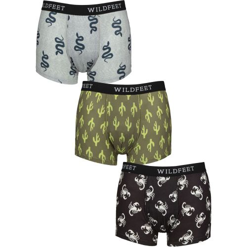 Mens 3 Pack SOCKSHOP Patterned Trunks Snake / Cactus / Scorpion XL - Wildfeet - Modalova