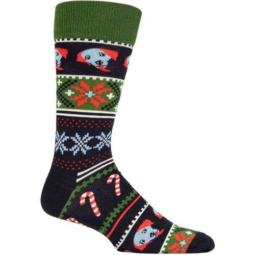 Mens and Women's 1 Pair Happy Holidays Socks Navy 7.5-11.5 Unisex - Happy Socks - Modalova