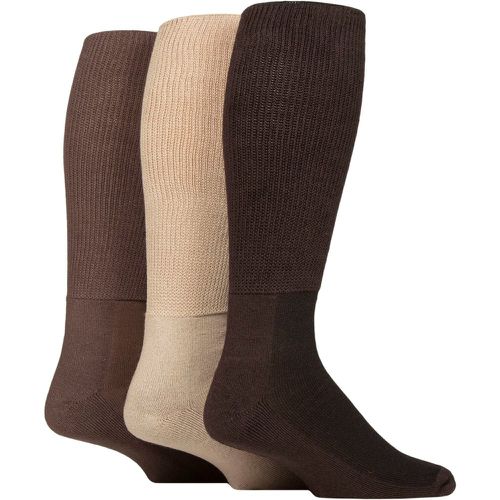 Mens and Ladies 3 Pair Footnurse Cushion Foot Bamboo Diabetic Knee High Socks Coffee Bean 9-11 Unisex - Iomi - Modalova