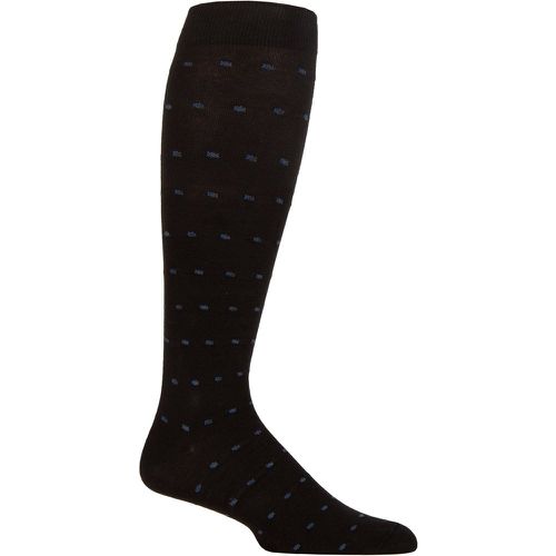 Mens 1 Pair Iomi Footnurse Patterned Cotton Flight Socks / Blue / Charcoal Squares 6-8.5 - SockShop - Modalova