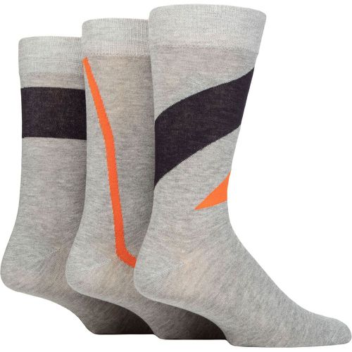 Mens 3 Pair SOCKSHOP Patterned Spots and Stripes Bamboo Socks Shapes / Navy / Orange 7-11 - Wildfeet - Modalova