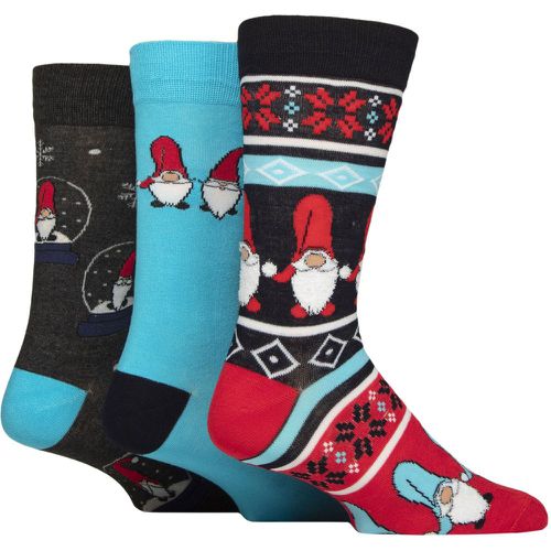 Mens 3 Pair Wildfeet Bamboo Christmas Patterned Socks with Gift Tag Gonk in Snow Globe 7-11 Mens - SockShop - Modalova