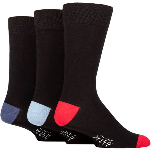 Mens 3 Pair SOCKSHOP Wildfeet Patterned Spots and Stripes Bamboo Socks Red / Light Blue / Denim Heel & Toe 7-11 Mens - Wild Feet - Modalova