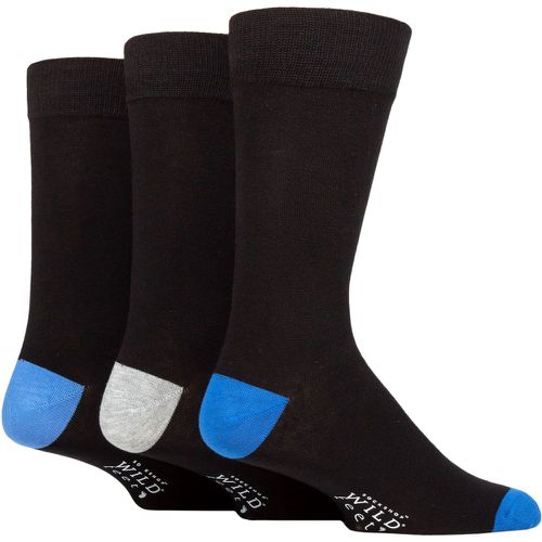 Mens 3 Pair SOCKSHOP Wildfeet Patterned Spots and Stripes Bamboo Socks Blue / Grey / Blue Heel & Toe 7-11 Mens - Wild Feet - Modalova